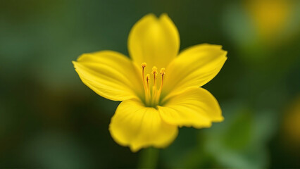 Obraz premium Butterwort yellow flower in an intimate mood showcasing delicate details against a blurred backdrop.