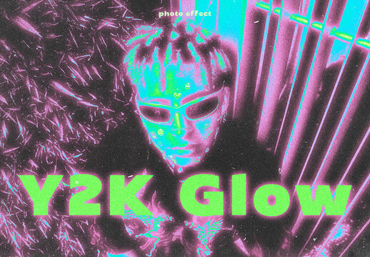 Duotone Y2K Glow Photo Effect