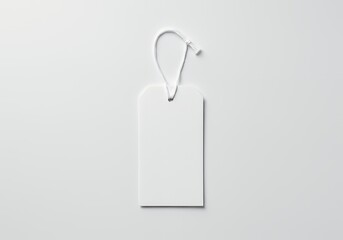 Blank White Product Tag Mockup with String