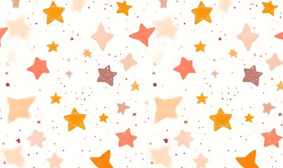 seamless pattern of orange wedges and stars, Generative AI