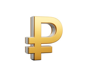 Fototapeta premium Shiny Golden Ruble Currency Symbol Gleams With Sleek Modern Design 3D Illustration