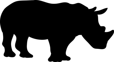 Rhinoceros silhouette on white background vector