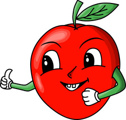 apple illustration with facial expressions and hands