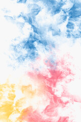 Obraz premium Soft watercolor abstract design with pastel blue, pink, and yellow hues