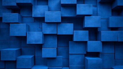 Abstract blue cube background. 3D rendering.