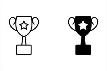 Trophy icon set. Trophy cup, winner cup, victory trophy icon. Gift symbol sign for web and mobile.