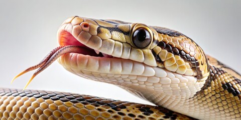 Fototapeta premium Close-Up Image of a Colorful Snake with Flicking Tongue