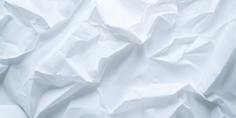Obraz premium Crumpled white paper texture with abstract folds and shadows creating artistic background