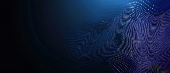 Naklejka premium Abstract Blue Digital Background with Glowing Particles and Lines