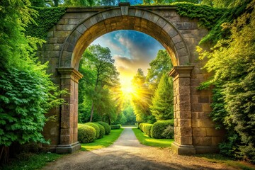 AI Landscape Arch Green Screen Photography,  Nature Arch,  Outdoor Arch