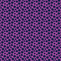 Dark purple flowers, isolated on purple background. Hand drawn abstarct floral seamless pattern vector illustration.