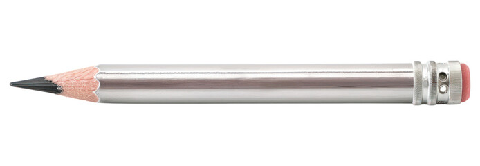 PNG Silver pencil with eraser