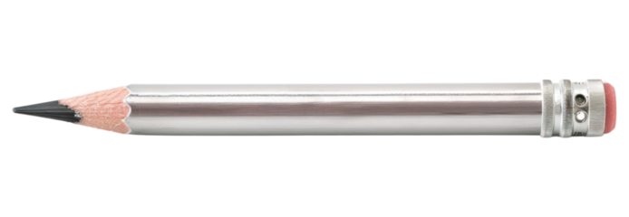 PNG Silver pencil with eraser