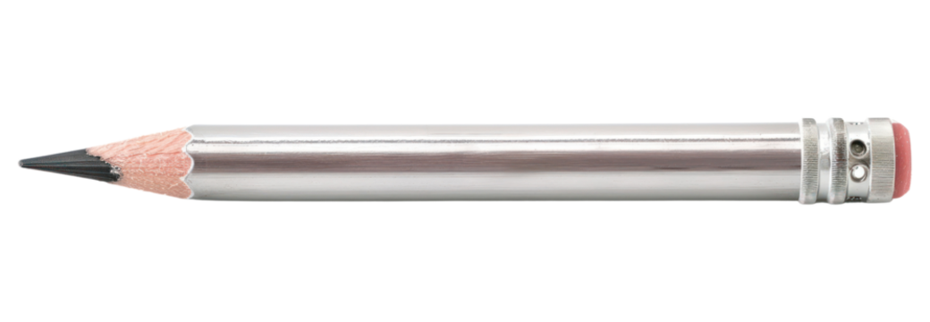 PNG Silver pencil with eraser