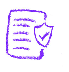 Insurance Paper Contract Insurance Related Icon Crayon Chalk Drawing Vector