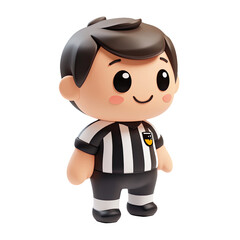 Fototapeta premium Cheerful Cartoon Football Referee Illustration