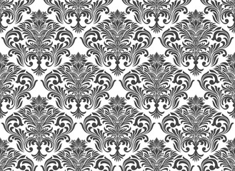 Damask pattern seamless vector wallpaper. Seamless ornament in the baroque style. Damask flower paisley elements.