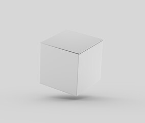 A White square cardboard box for packaging, branding and product mockups. 3d Illustration
