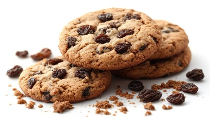 Delicious Homemade Raisin Cookies, Sweet Treat, Bakery Goodness