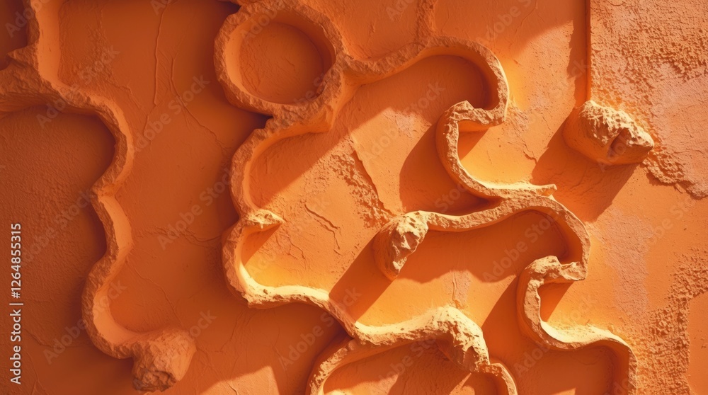 Poster abstract textured background with irregular patterns and shadows in warm orange tones suitable for v