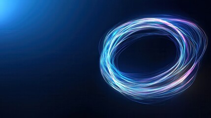 Light painting artwork featuring a vibrant and colorful circle of light in a dark background