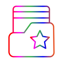 Folder line gradient icon