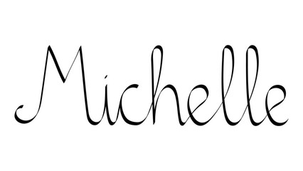 Handwritten female name "Michelle"
