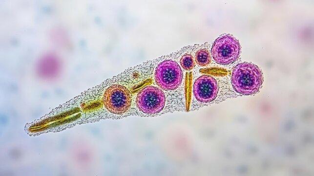 Microscopic View Of A Gregarine Protozoa