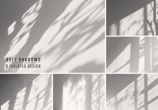 6 Isolated Shadows Overlay On Transparent Background