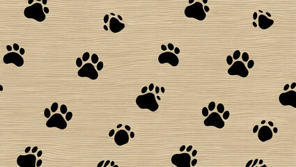 Fototapeta premium High-Resolution Paw Print Pattern with Detailed Texture for Animal and Pet-Themed Designs