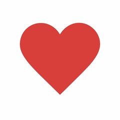 red heart on white background