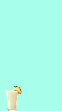 peanaple juice animation video title border in yellow orange juice drink animation