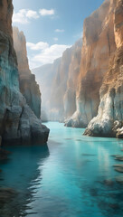 Hidden Lagoon in a Cliffside | Generated by A.I