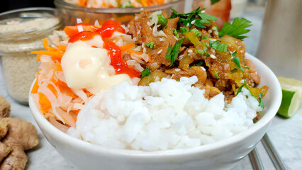 Teriyaki Chicken with Sauce with rice