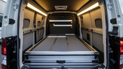 Rear Compartment of a Modern Service Vehicle with Sleek Design
