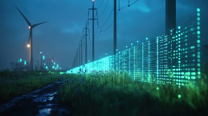 Digital Visualization of Electrical Energy Transfer with Wind Turbines in a Dynamic Environment