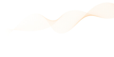 abstract vector orange wave lines on white background.	