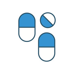 Pills vector icon stock illustration 