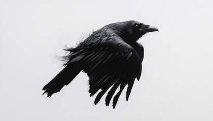 Fototapeta premium Bird in flight against a white background. Possible for use in nature publications