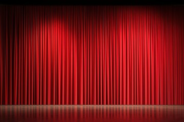Dramatic red stage curtain backdrop for presentation, performance, or theater event