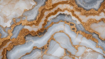 Abstract natural stone marble pattern with blue and gold tones suitable for backgrounds and textures Copy Space