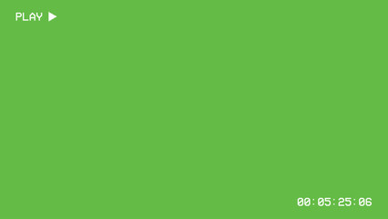 Green Screen with VHS Playback Overlay