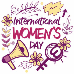 INTERNATIONAL WOMEN'S DAY silhouette vector illustration