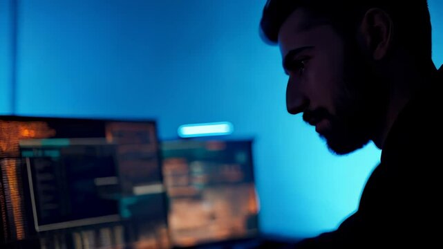 Hacker Working on Computer