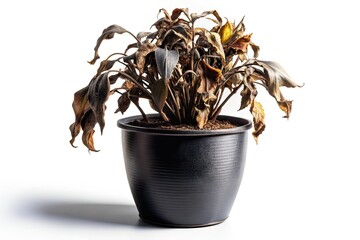 Cursed Houseplant in Pot, Dead Plant, Spooky Plant Photography, Ominous Houseplant, Halloween Plant,  Ghoulish Potted Plant, Grim Houseplant,  Frightening Potted Plant,  Spooky Plant,  Dead Plant Isol