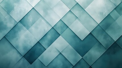 A layered diamond pattern with varying sizes and subtle gradient effects in soft blues and greens, offering a sophisticated, modern look that suits corporate branding or high-end design