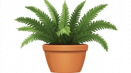 Fototapeta premium A Potted Fern Plant with Lush Green Leaves and Transparent background