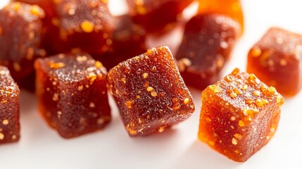 Spicy-Chili chamoy gummy bear isolated on white background top view high quality details, 3d rendering