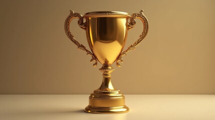 Fototapeta premium 3D Rendered Golden Trophy with Intricate Details and Reflective Surface
