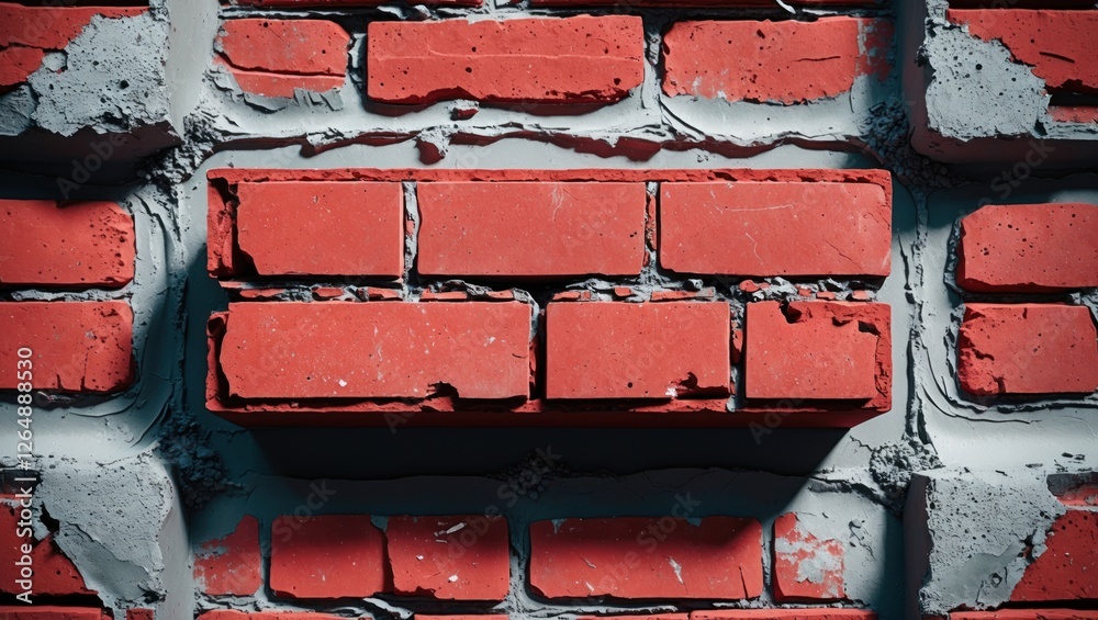 Poster red brick wall texture with visible mortar and uneven surface for background use copy space